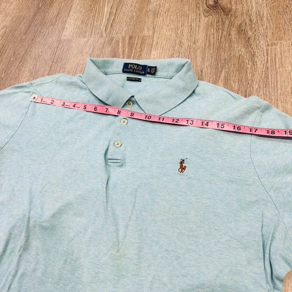 Polo Ralph Lauren Polo Mens XL Light‎ Blue Classic Fit Short Sleeve Polo Shirt